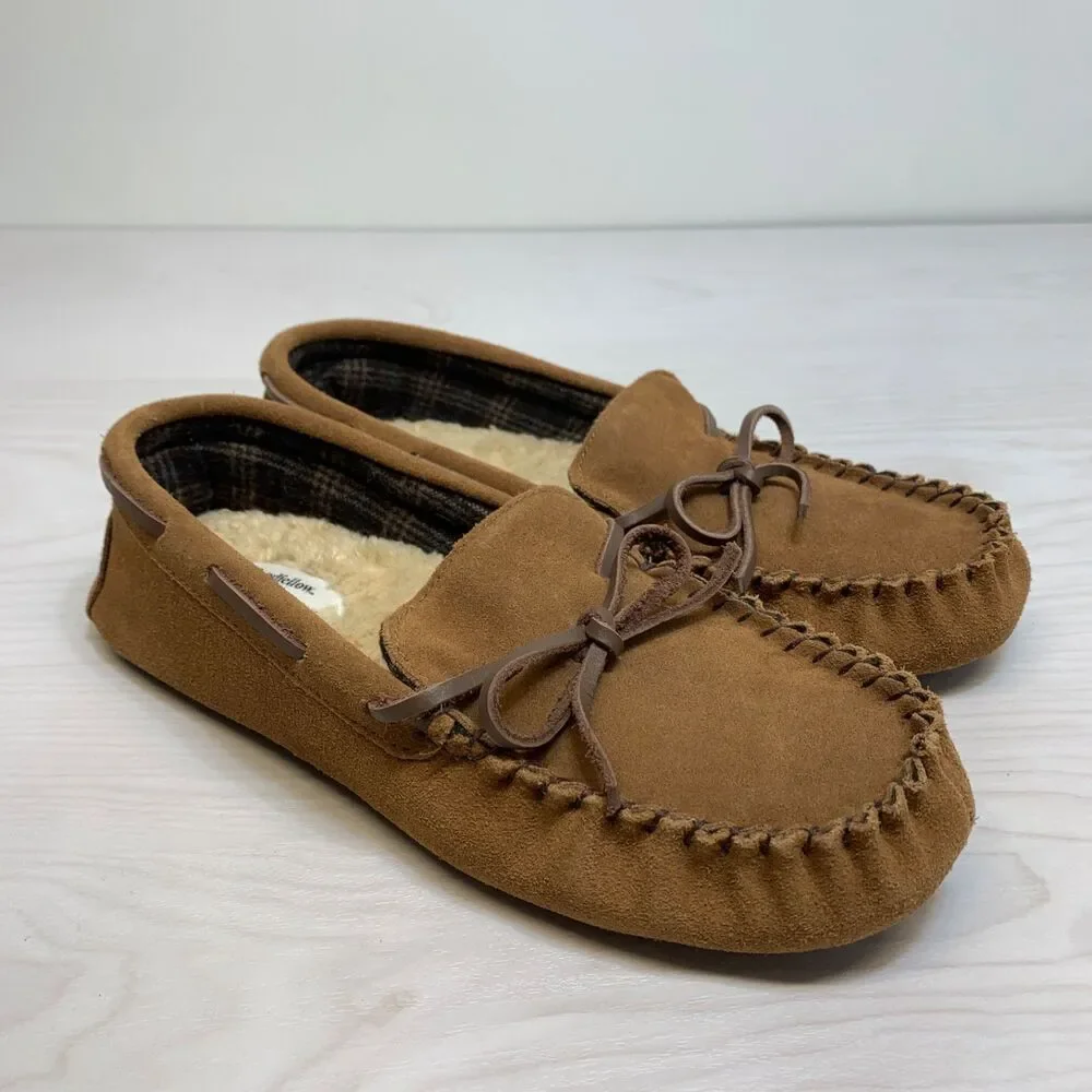 Goodfellow & Co Mens Topher Moccasin Slippers Chestnut Brown‎ 8 House Shoes